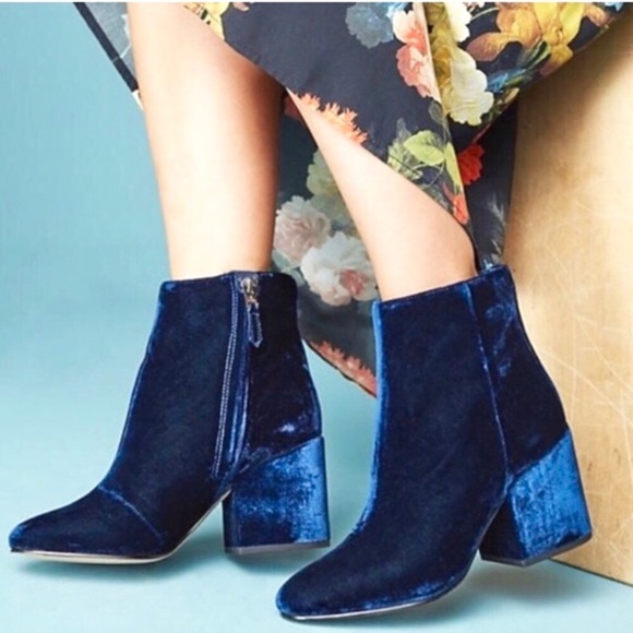 Sam Edelman Shoes - Sam Edelman Blue Velvet Booties